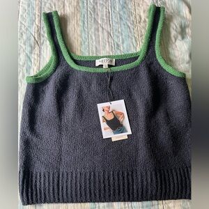 NWT Peggy Sue Sweater Tank 

Nation LTD “Navy Night Sky” Top with Green Trim